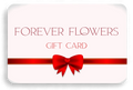 כרטיס מתנה Forever Flowers עיצוב עדין עם סרט אדום וקישוט פפיון
