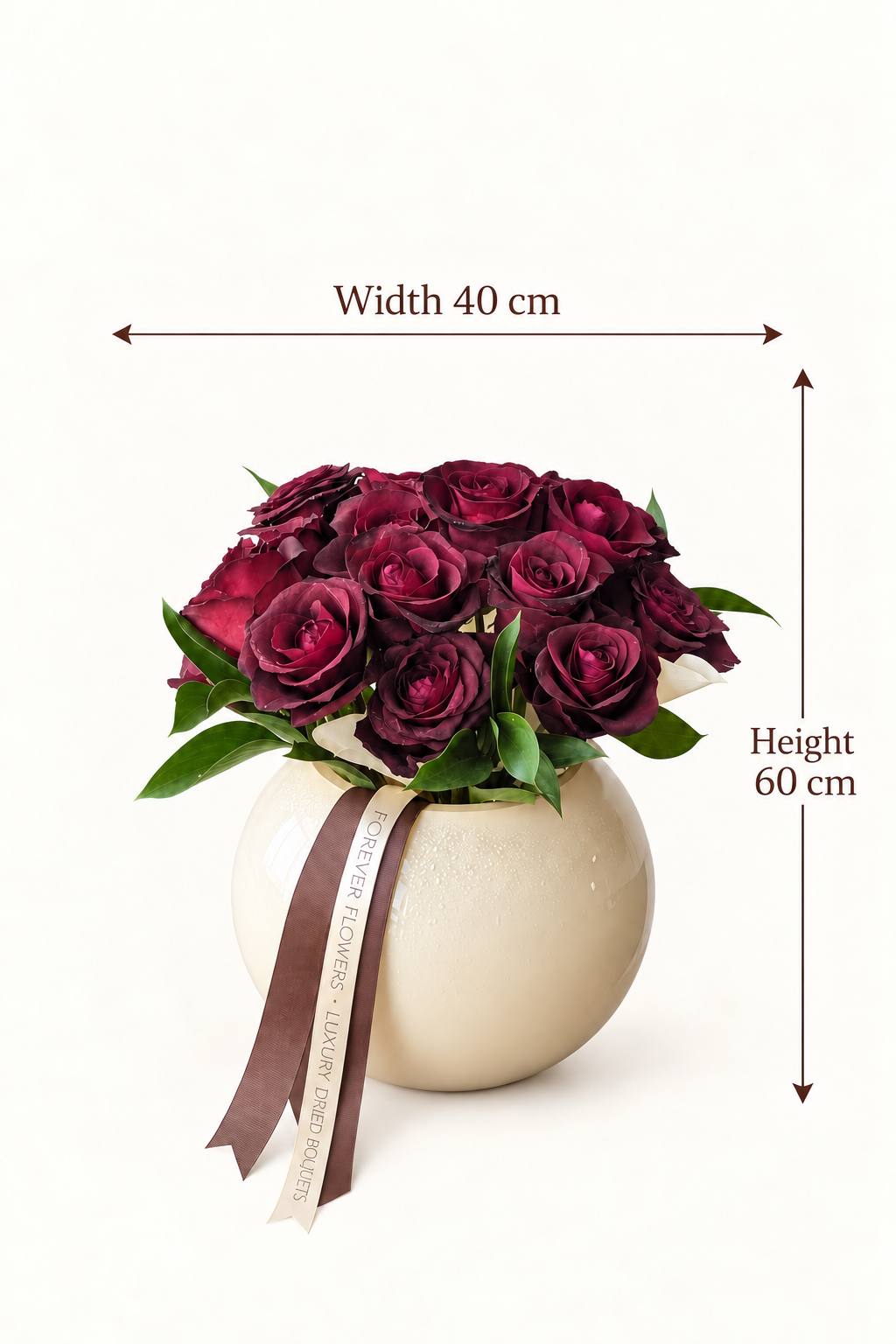 English size guide. Width 40 cm. Height. 60 cm